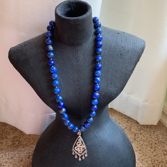 Sterling Silver Lapis Lazuli Necklace - Picture 5 of 5